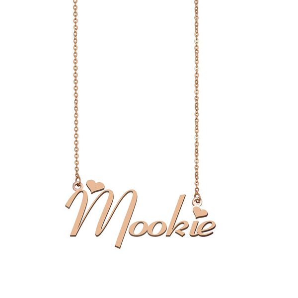 

mookie name necklace custom nameplate pendant for women girls birthday gift kids friends jewelry 18k gold plated stainless steel, Silver
