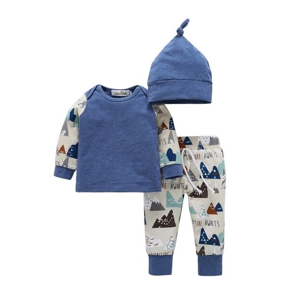 Bambino del bambino delle ragazze dei ragazzi maglioni per bambini Abbigliamento Set ragazzi cotone a maniche lunghe T-shirt + pantaloni + cappello bambini 3 pezzi Outfit Autunno LJ201023