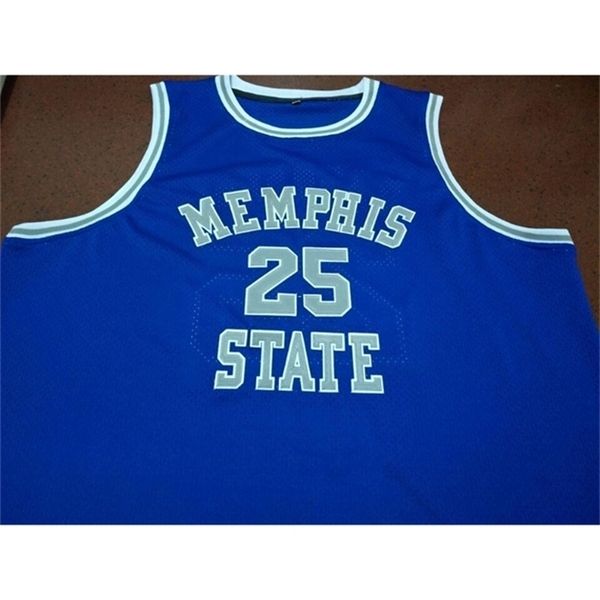 

age rare ms state college white blue jersey #25 penny hardaway round neck full embroidery size s-4xl or custom any name or number jersey, Black