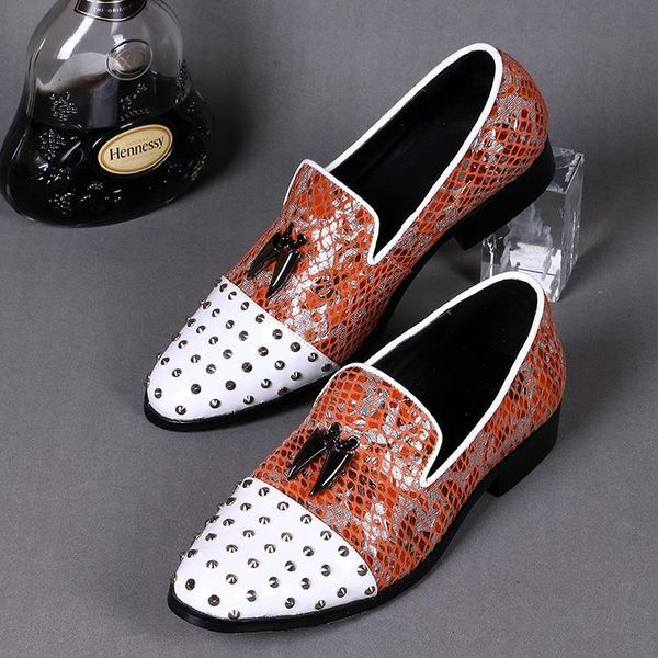 

luxury gold sliver spiked men loafers shoes super stars bling sequins banque wedding shoes slip on rivets men moccasins, Black
