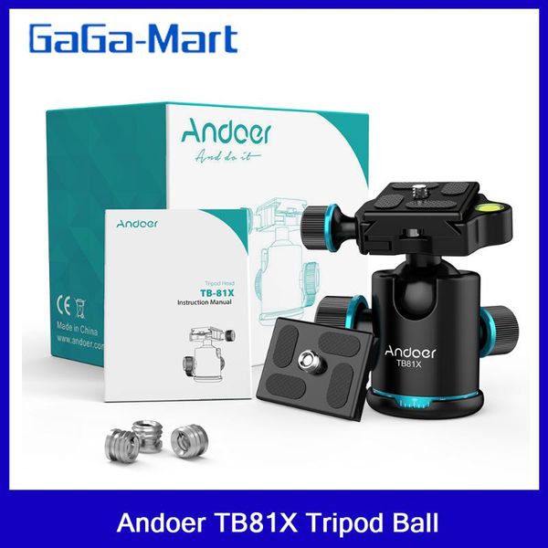 

tripod heads andoer tb81x ball head 360 degree rotating panoramic for monopod slider dslr camera maximum load: 8kg