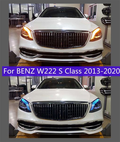 

high/low beam lights for w222 led headlight 2013-20 w223 s350 s400 led daytime turn signal angel eye projector
