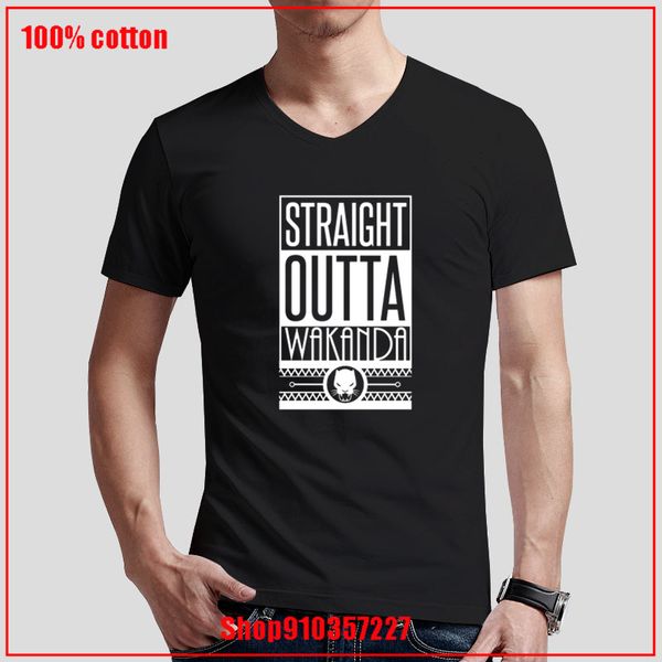 

straight outta wakanda black panther white fashion v t unique custom short sleeve hipster sport hooded sweatshirt hoodie t shirt