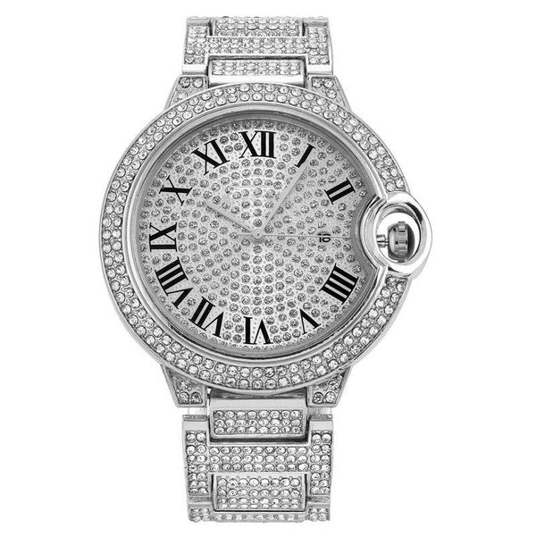 

wholesale fashion men women couple watch shinning diamond full iced out designer watches stainless steel quartz movement gift lady watches, Slivery;brown