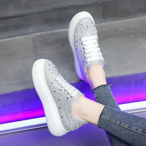 

crystal sneakers women shoes 2020 high platform sneakers shiny vulcanized shoes women casual silver black zapatos mujer #0c5y