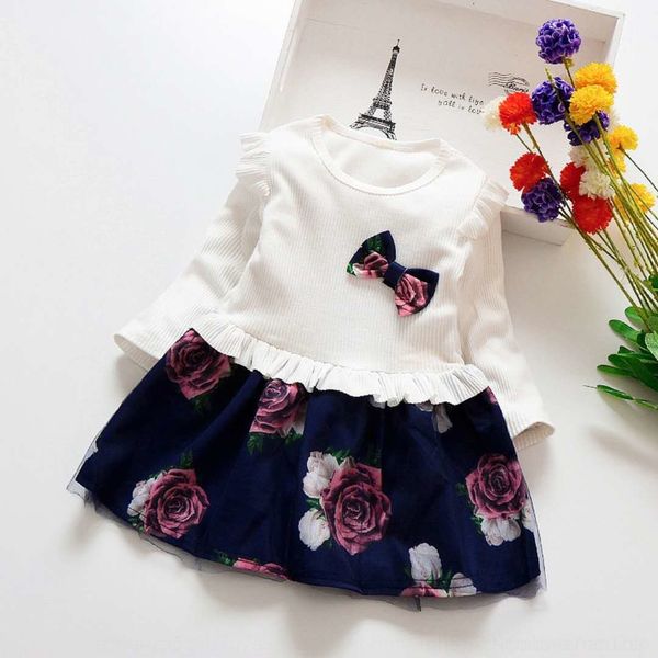 

94qzd spring princess dressdress dressand autumn girls long sleeve dress new korean version children's of net princess skirt u0fjb, Black;gray