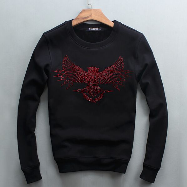 

2021 casual streetwear hip hop basic men's solid hoodies with diamond design hoodie r8hc, Black