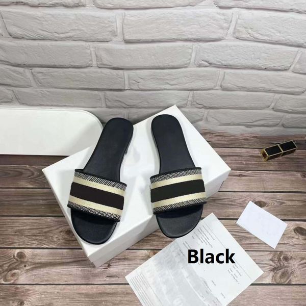 

fashion designer slippers ramp womens sandals high-quality slippers non-slip wear-resistant spring and autumn summer classic styles many col, Black