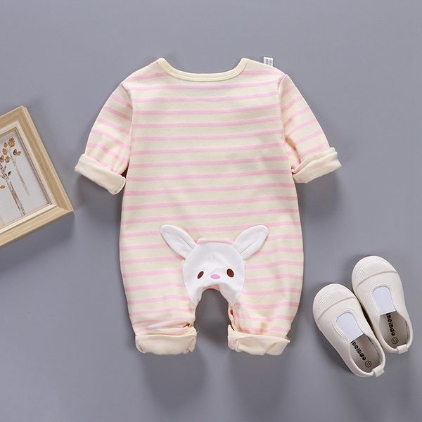 

zwf244 baby boys girls rompers spring summer long sleeve cute striped cartoon print jumpsuit toddler playsuit infant clothing 201127, Blue