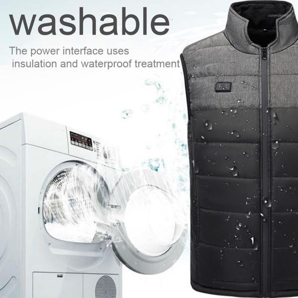 

outdoor t-shirts men adjustable modes camping warm riding hiking heated vest winter sleeveless skiing climbing electric usb infrared1, Gray;blue