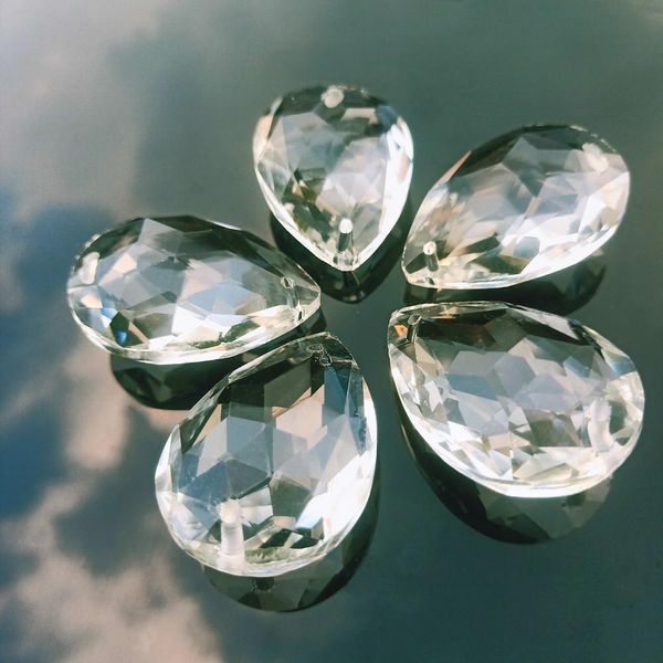 

5pcs chandelier crystals prism 2 holes hanging crystals pendants for low ceiling diy suncatcher home wedding decor accessories h jllvjh