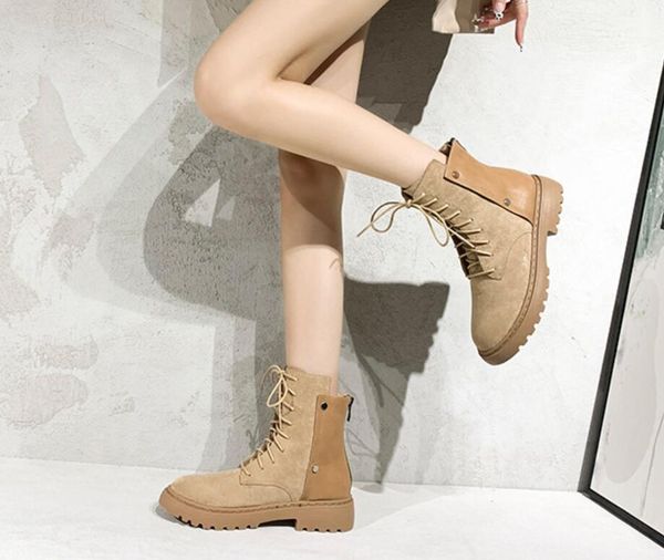 

мартин ботинок девушка 2020 новый стиль плюс бархат весной и зимой британский стиль сапоги веб-знаменитость универсальный прилив случайных б, Black