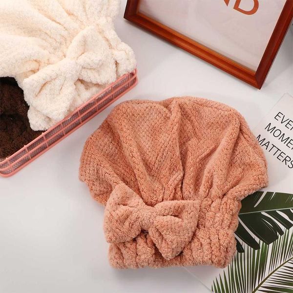 

1pcs magic microfiber hair towel quick dry wrap drying bathing shower turban head hat cap long hair hair-drying shower caps