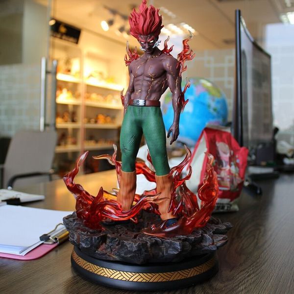 

naruto might guy statue pvc action figure eight-door armor led eyes naruto shippuden anime collectible model toy figurine 1008