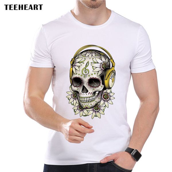 

sport 2019 male selling dia de los muertos day of the dead skull music funny joke men t shirt tee summer tee shirt