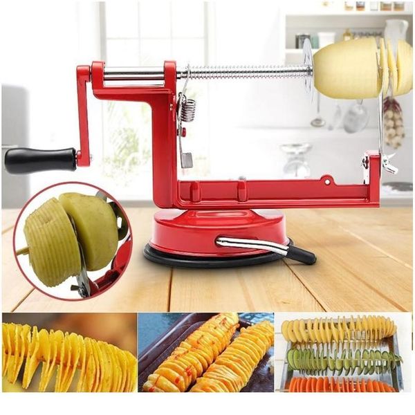 

stainless steel potato twister potato slicer kitchen accessories potato slicer manual spiral cutter chips vegetable slic bbycbe