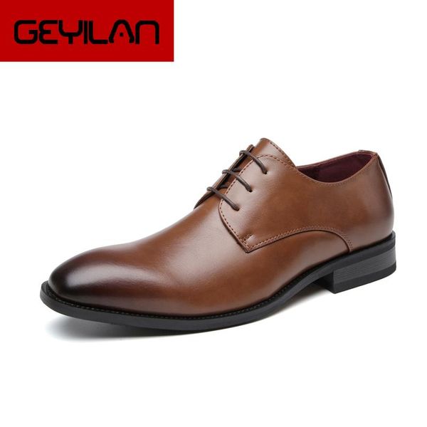 

new men's formal shoes oxford men's business shoes large size lace-up casual gentleman brown dress 0420, Black