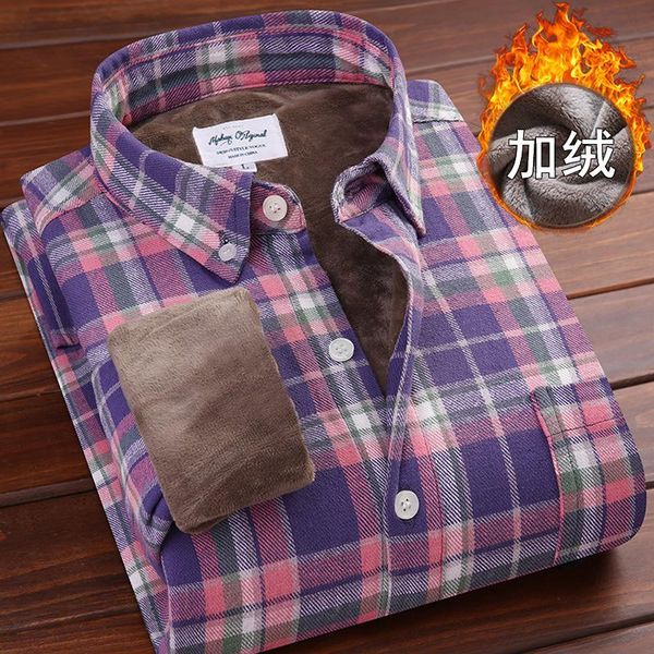 

winter fashion men's cotton corduroy warm shirt long sleeve outdoors camping trekking hiking labor plush velvet clothing, Gray;blue