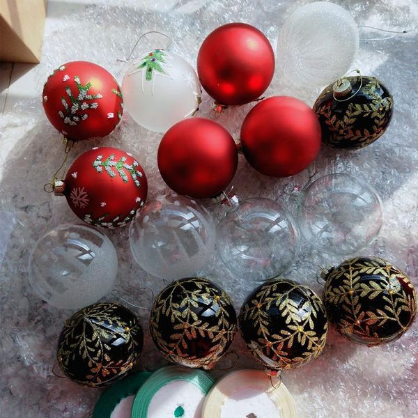 

party decoration diameter=8cm 16pcs/pack mixed glass ball christmas tree decorative transparent globe handmade1