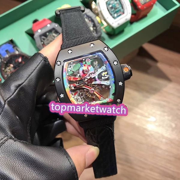 

manufacturer limited edition rm 68-01 cyril kongo graffiti colour skeleton dial miyota automatic 2800 vph rm68-01 mens watch ny, Slivery;brown