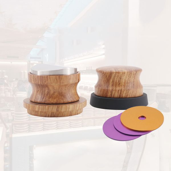 

58.35mm distributor rosewood handle 304 stainless steel espresso tamper hammer for coffee machines q0109