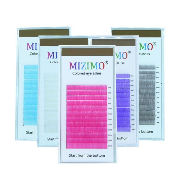 

false eyelashes mizimo 8-13mm length mixed light color grafted artificial mink hair personalized eyelash extension tool