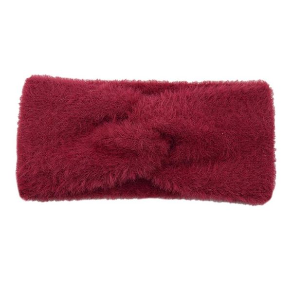

fluffy knot headbands autumn winter ear warmer imitation mink cashmere solid color bow hairbands simple women's sweet headband q sqckhg