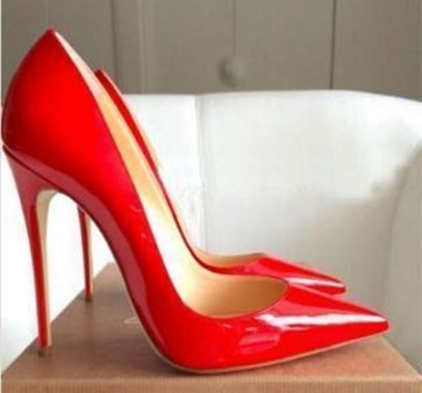 

red bottom nude color so kate women high heels 8cm 10cm 12cm genuine leather point toe pumps rubber wedding party shoes, Black