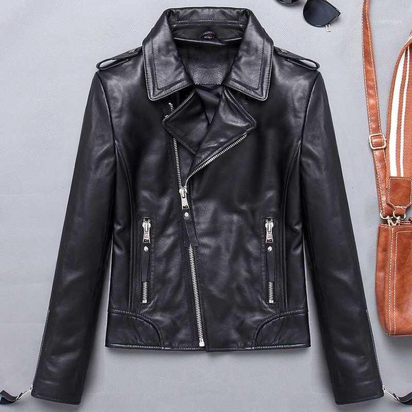 

lambskin women black genuine jackets autumn slim short motorcycle biker coats ladies real leather outwear chaqueta mujer1