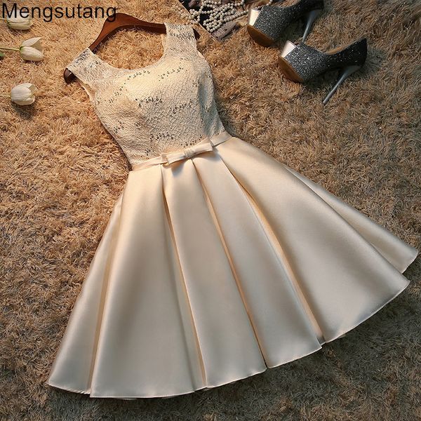 

robe de soiree short lace plus size satin evening dress vestido de noche homecoming graduation prom party dresses gowns lj201120, White;black