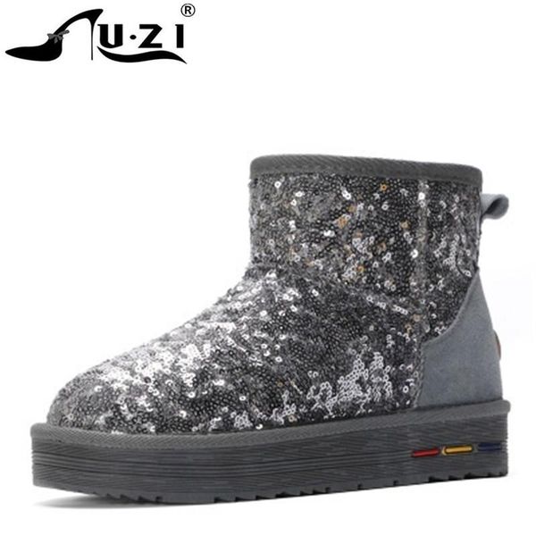 

women snow boots platform ankle boots thick plush waterproof non-slip fashion women winter shoes warm fur botas mujer, Black