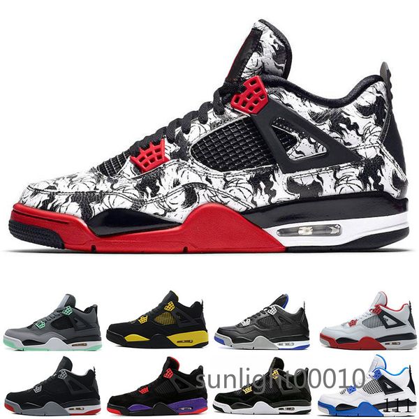 

mens 4 4s basketball shoes cactus jack white cement game royal motor mens sport sneakers designer shoes us 7-13 yue5