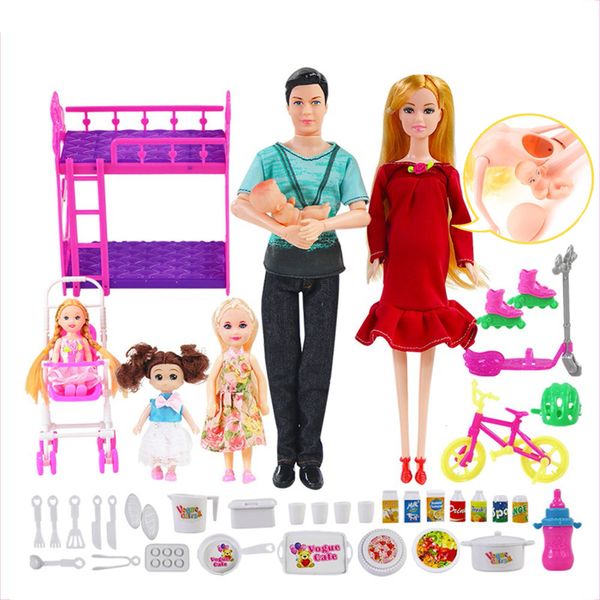 Reborn Baby 1 Kit Bebe Reborns Toy Set di bambole snodate Bambole incinte Educational Interactive Jonint Bebe Reborn Doll For Children LJ201031