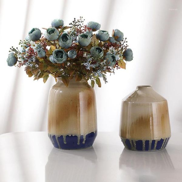 

idealhouse multi head artificial camellia bouquet for home wedding tabledecoration1