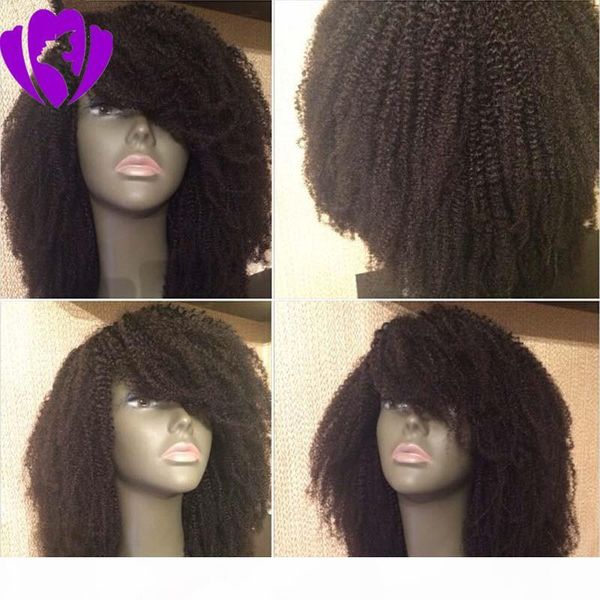 

new style afro wig kinky curly hair black white 7 colors lace front wig synthetic hair heat resistant halloween short wig with bangs