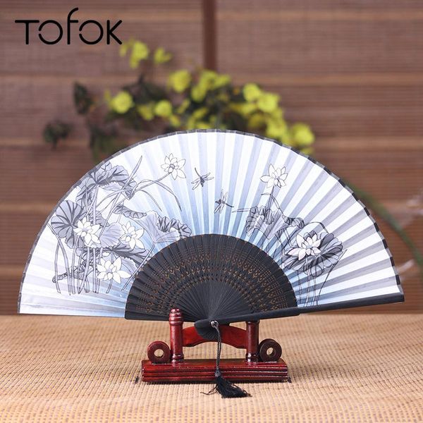 

party favor tofok sukara vintage bamboo folding chinese fans hand held summer spun silk flower printed lady event decor gifts