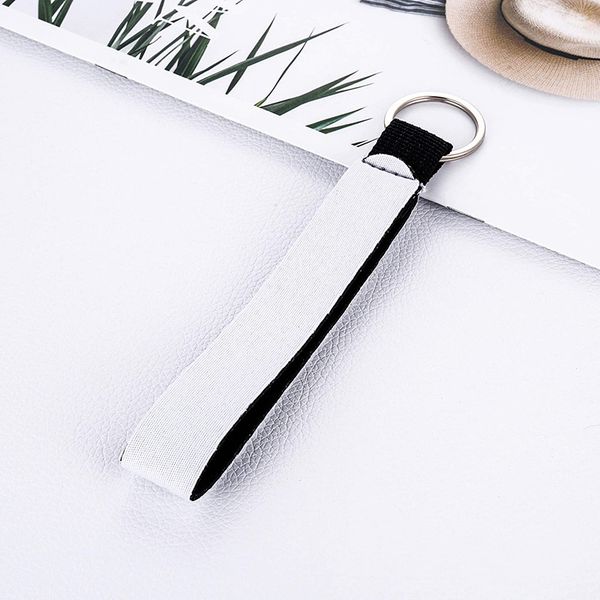 

Sublimation White Color Neoprene Wristlet Keychain Lanyard Key Chain Holder for Wedding Favors Gift