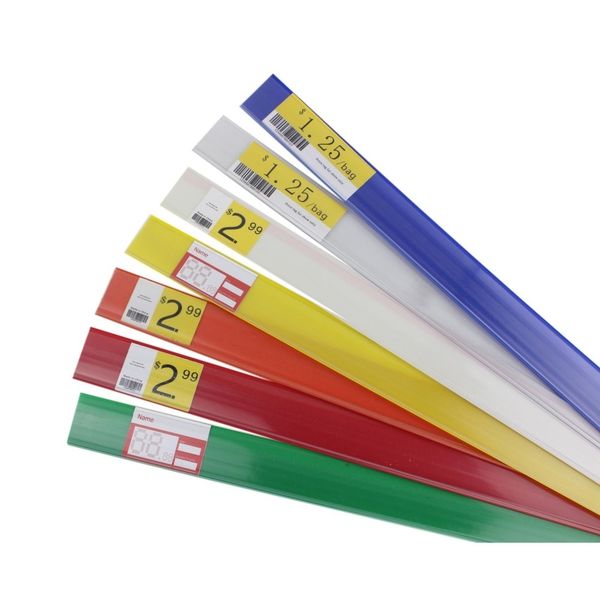 

5cm height plastic pvc self-adhesive flat store extruded data strip supermarket price label holder shelf price tag ticket holder