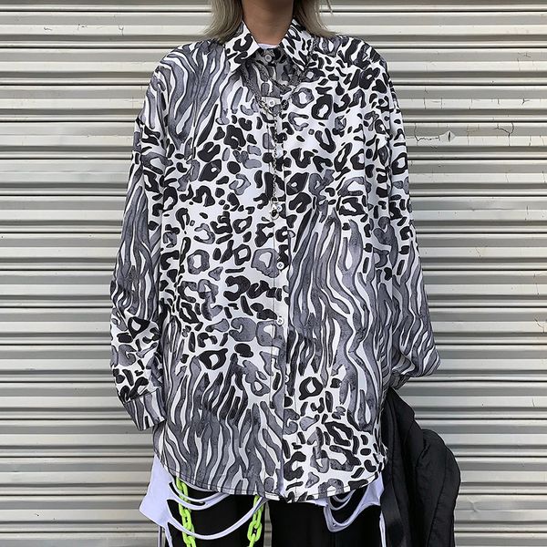 

2021 autumn blouse women streetwear vintage leopard loose long sleeve harajuku man cartoon zebra shirt 0ezp, White