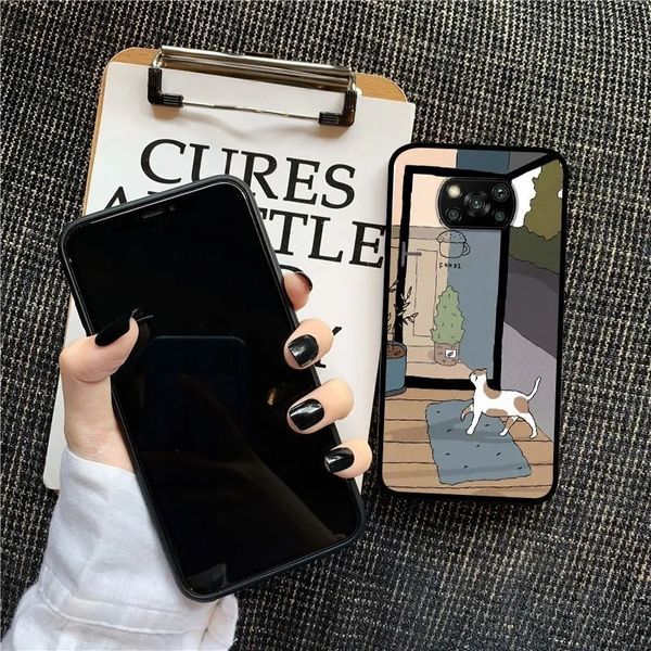

43fgphone new case mobile for xiaomi poco x3 nfc cartoon cat fashion design seller