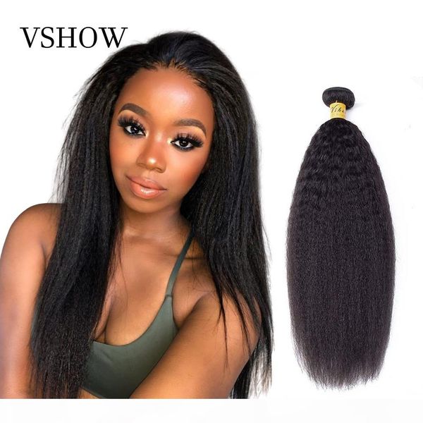 

yaki straight hair bundles vshow indian human hair weave bundles 1 3 4 bundles kinky straight 100% remy hair extension, Black