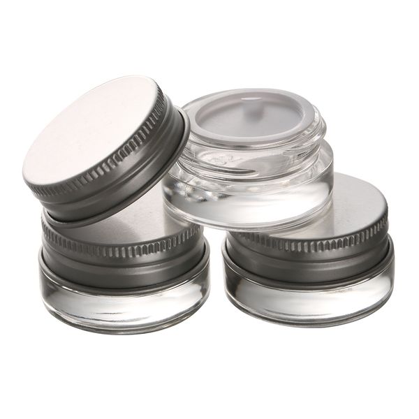 

5g glass jar with aluminum lid,5ml wide mouth container,eye cream cosmetic packaging