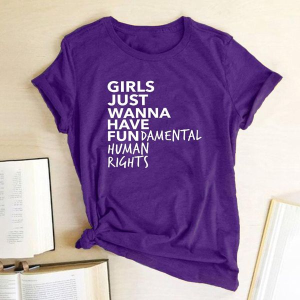 

feminist feminism t shirt girls just wanna have fundamental human rights letter print t shirt women short sleeve summer tee bbynrr