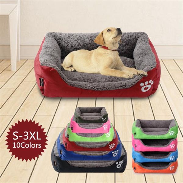 

s-2xl 8colors pet sofa dog beds waterproof bottom dog house soft fleece nest baskets mat autumn winter waterproof kennel