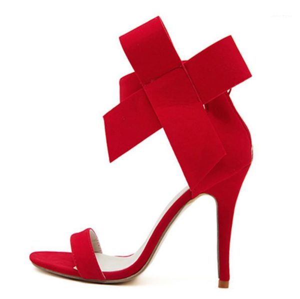 

lucky2021 korean new bow zipper roman sandal with red wedding shoes european and american star style high heels1, Black