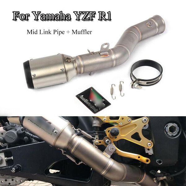 

slip on r1motorcycle exhaust system pipe exhaust mid connect tube link muffler tail pipe for yzf r1 2009-2014 dirt bike