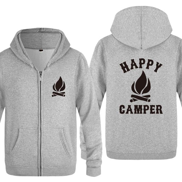 

camping happy camper funny creative hoodies men 2018 men's fleece zipper cardigans hooded sweatshirts sport hooded sweatshirt hoodie