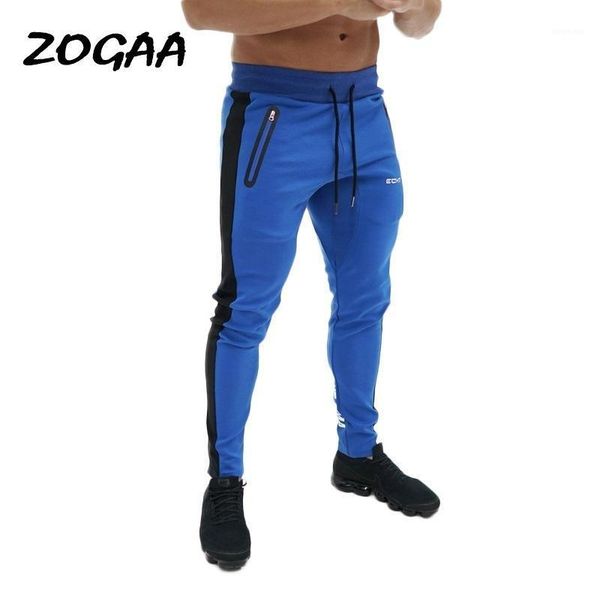 

zogaa pants men new chic fitness full length casual slim running training pencil trousers sports sweatpants skinny trendy basic1, Black