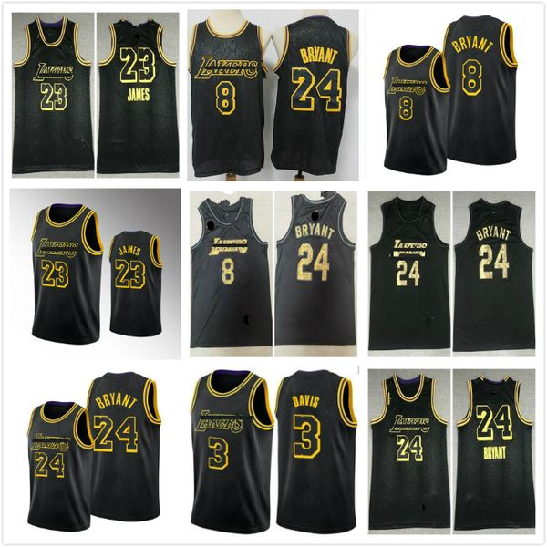 

jersey men black mamba lebron bryant 23 james basketball angeles lakers kobe 24 sports anthony 3 davis los, Black;red