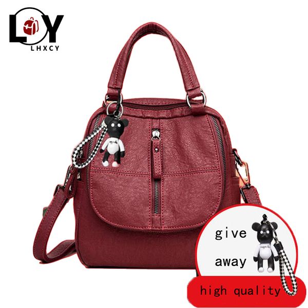 

multifunction clamshell for women capacity soft waterproof designer bags pu leather travel backpacks